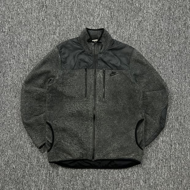 나이키 90’s 블랙 택 딥파일 그레이 플리스 자켓 L 
