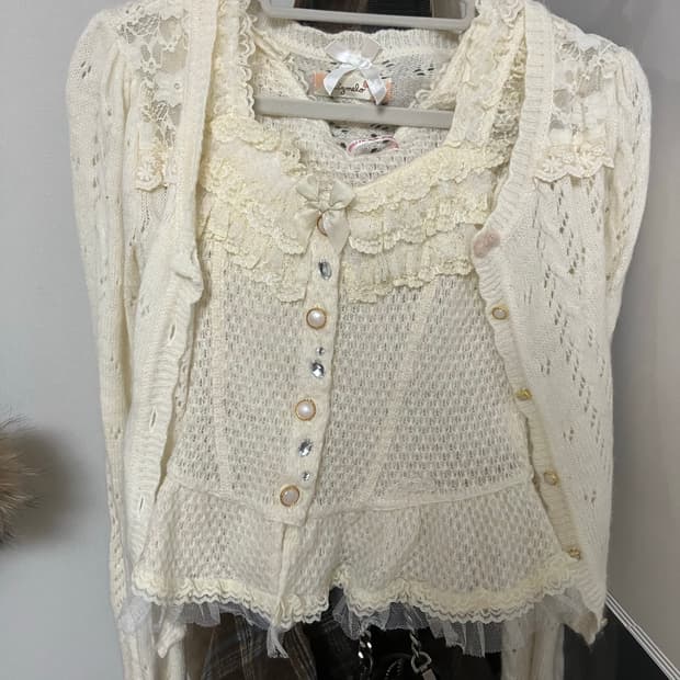 레이스 나시&가디건