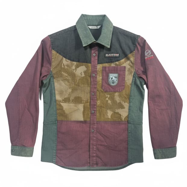 블랙야크 멀티 컬러 블럭 긴팔 셔츠