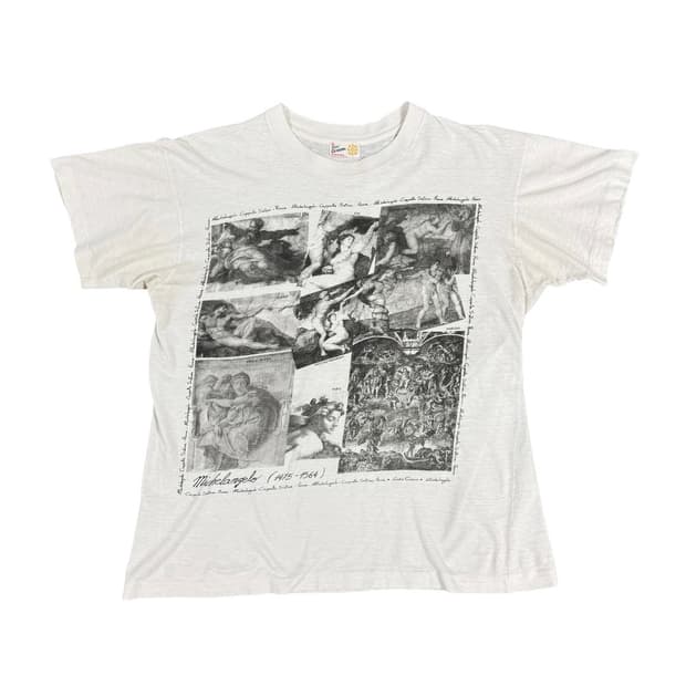 빈티지 80s Michelangelo 미켈란젤로 아트 티셔츠