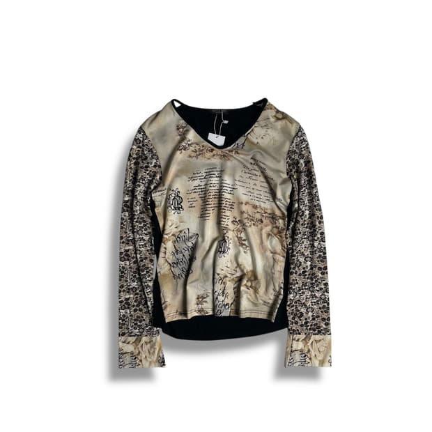 Anna re 베이지 플라워 패턴 롱슬리브 (italy)  