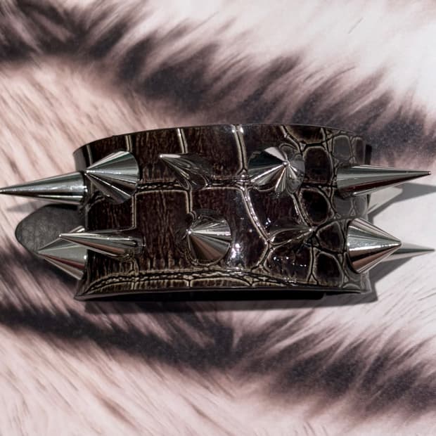 emo 펑크 갸루 스파이크 스터드 가죽 뱅글 팔찌