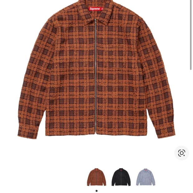 슈프림 부클 집업 셔츠 러스트 L사이즈