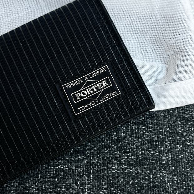 Porter 포터 스트라이프 지갑 블랙