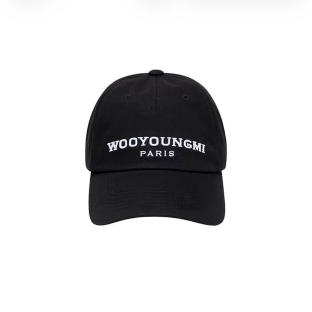 우영미 엠브로이드 볼캡 블랙