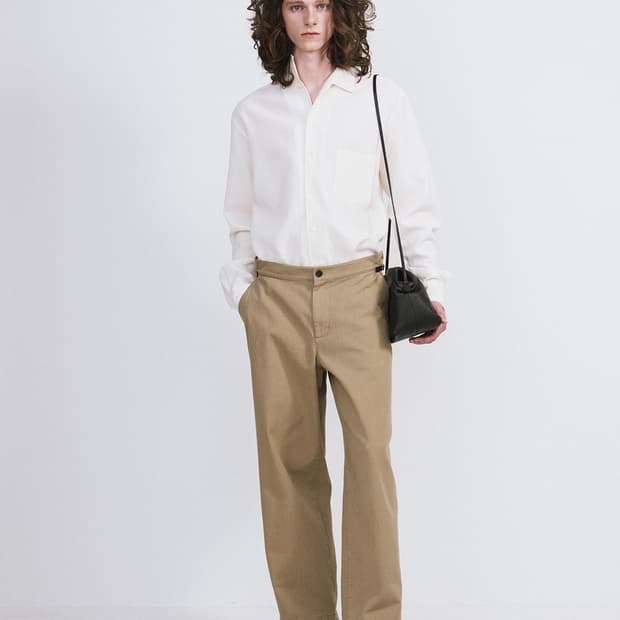 렉토 26SS 웨이스트 벨트 디테일 코튼 팬츠 카키 베이지