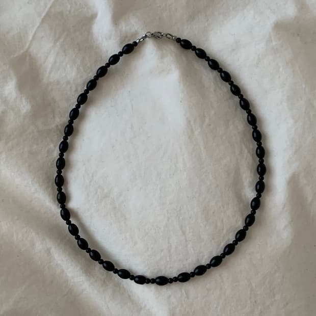 black soybean onyx necklace