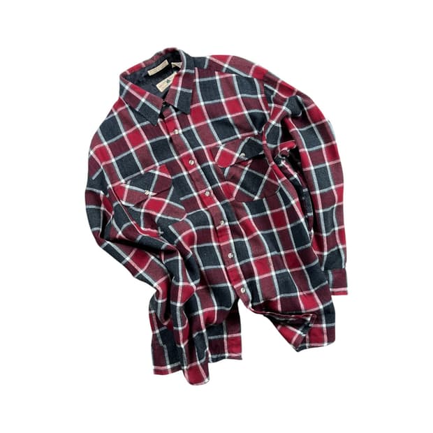 Vintage 레드 체크패턴 셔츠 