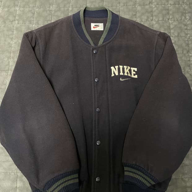 90s 나이키 울 바시티 빅 스우시 자켓