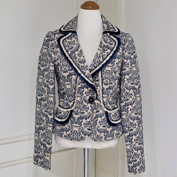 꼼빠니아 빈티지 레트로 복고풍 벨벳글리터 마이자켓