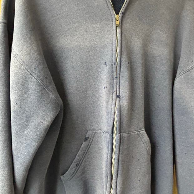 90‘s Russell 트래쉬드 데미지 후드 네이비