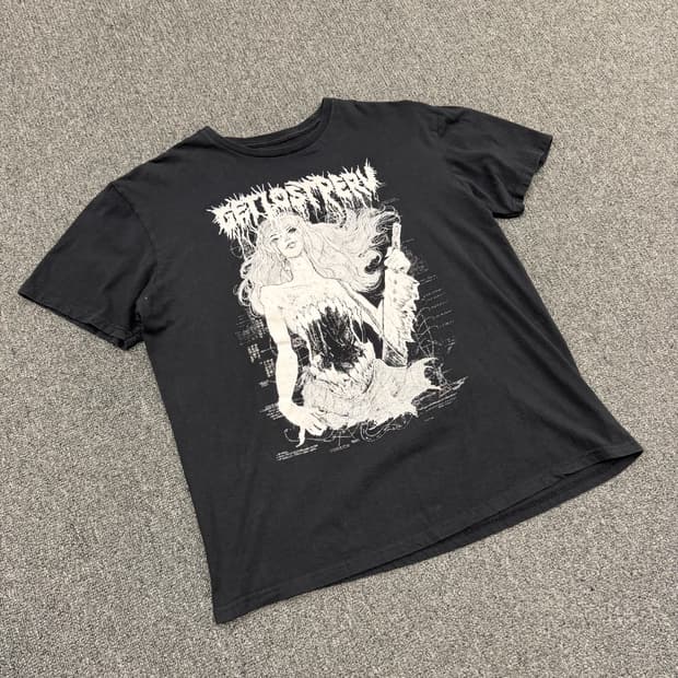 L) Get Lost Perv 빈티지 프린팅 반팔 티셔츠