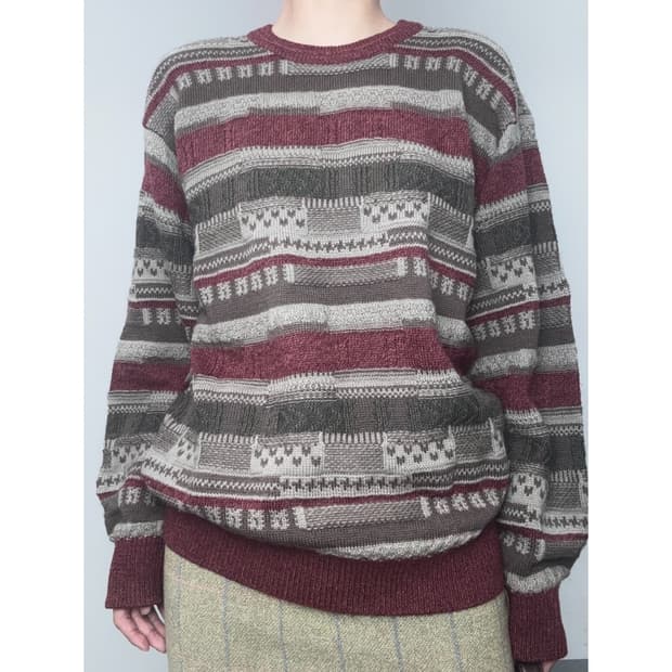 빈티지 레드 니트 스웨터