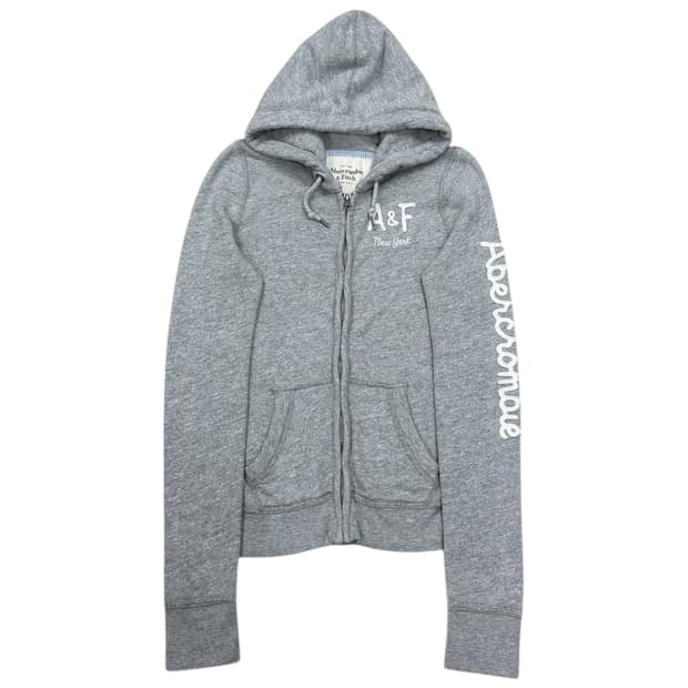 아베크롬비 빈티지 Y2K 스펠로고 후드집업 자켓 그레이 M