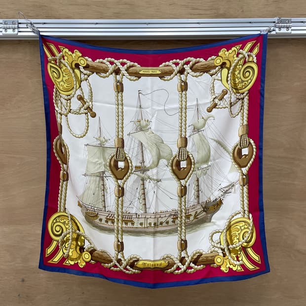 에르메스 90 Tribord 실크 까레 made in france