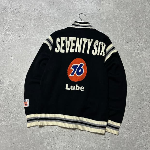 빈티지 SEVENTY SIX 빅로고 니트집업