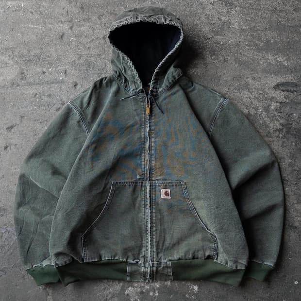 칼하트 J26 모스 그린 후드집업 자켓
