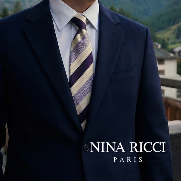 니나리치 실크 바이올렛 스트라이프 넥타이 9.1cm A+등급 A19355