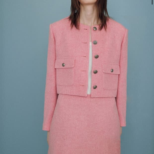 조이그라이슨 핑크 트위드 미니 스커트 1사이즈 (s)