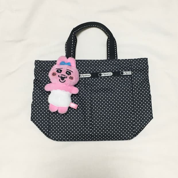 레스포삭 도트 블랙 미니 토트백