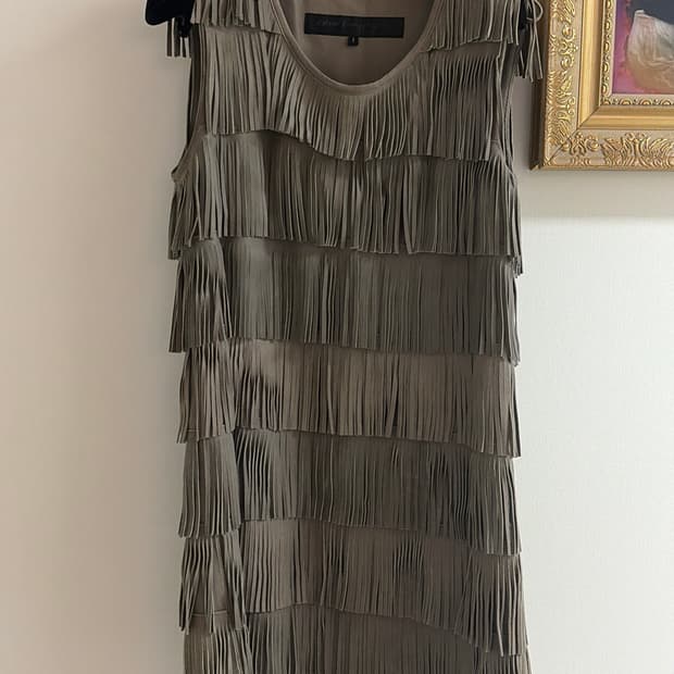 오브제 +강지영 스웨이드 프린지 원피스 44.55 