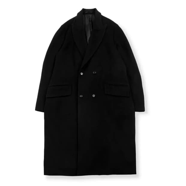 브라운야드 더블브레스트 코트 블랙