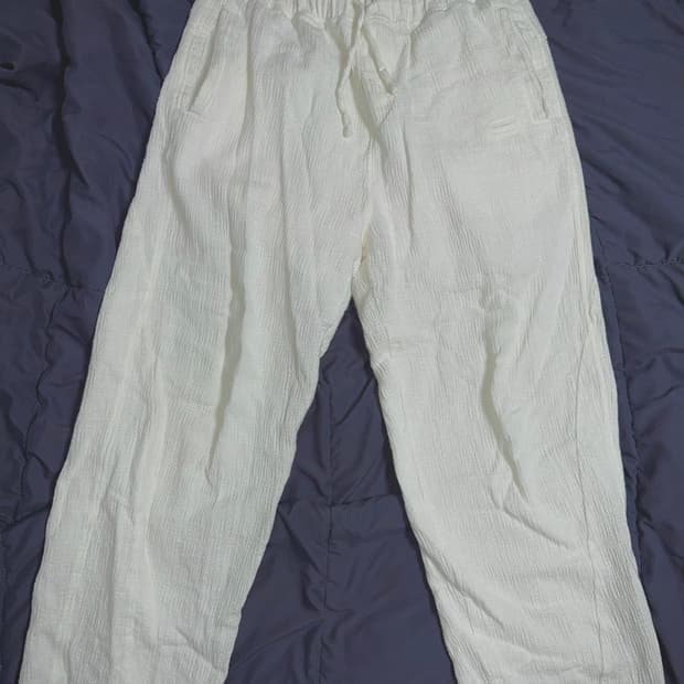 YIYAE 이예 크림 와이드 밴딩 팬츠