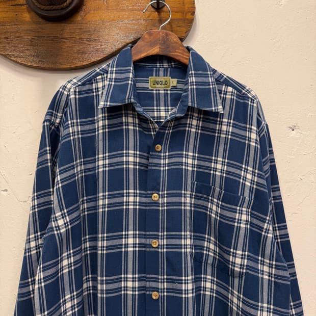 (L) OLD UNIQLO 유니클로 Vintage Check Shirt