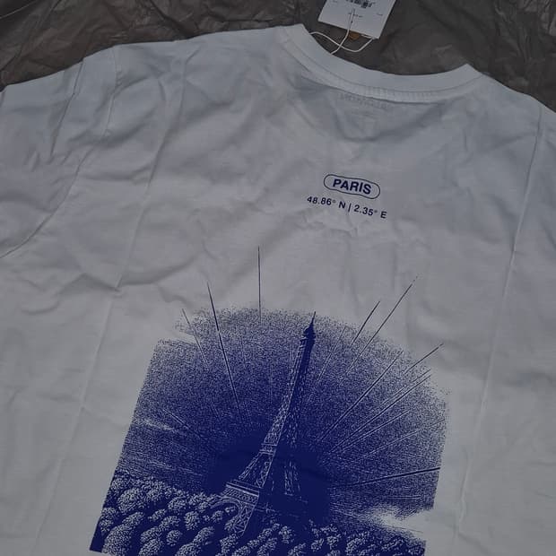 살로몬 반팔티 파리 에펠탑 에디션 L 화이트/블루