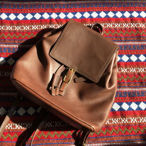 코치 마호가니 레더 백팩