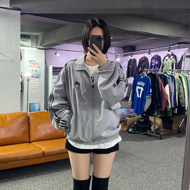 아디다스 00s 그레이 배색 바람막이 B2889