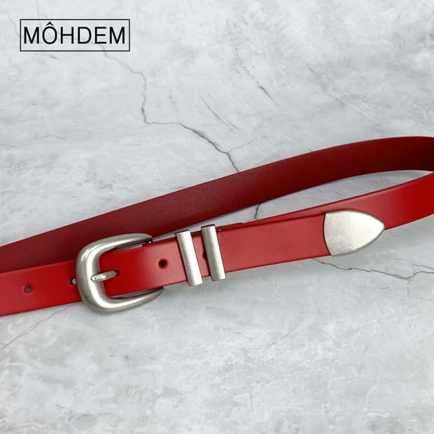 [Uinsex]더블링 웨스턴 소가죽 벨트 레드