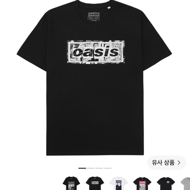 [L] 오아시스 라이브 25 반팔 티셔츠 블랙