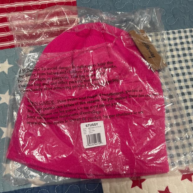 스투시 핑크 비니 