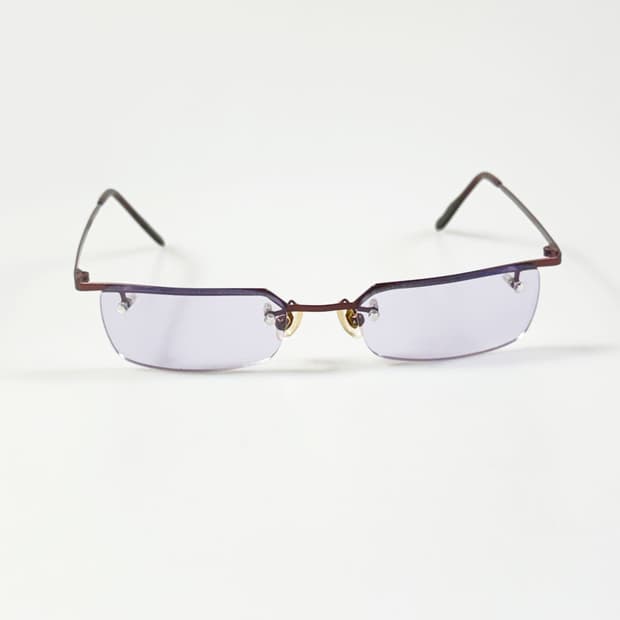 JEEP PLUS 반무테 스퀘어 메탈 프레임 빈티지 안경