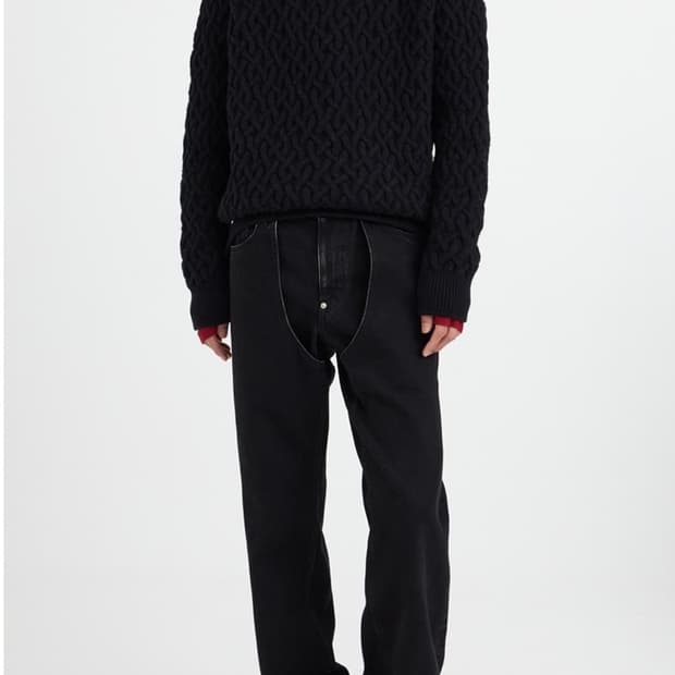 [L] 존 로렌스 설리반 케이블 니트 블랙