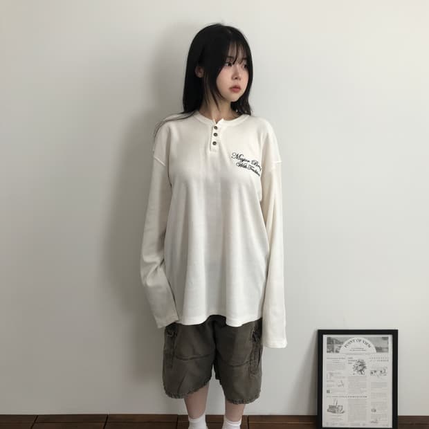 Mindgames Waffle Henley Long Sleeve