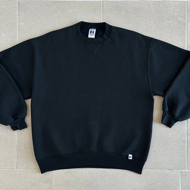 90s 빈티지 러셀 스웻셔츠 블랙 L USA