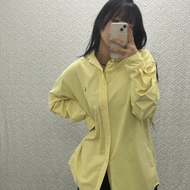 폴로 랄프로렌 빈티지 옥스포드 레몬 옐로우 셔츠 L C06765
