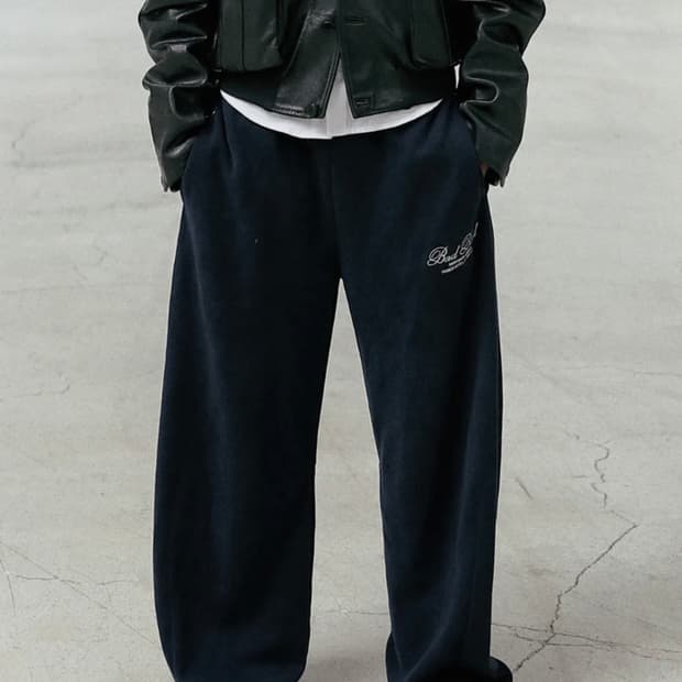 배드블러드 클래식 로고 2 Way 커브드 조거 트라우져 - 네이비