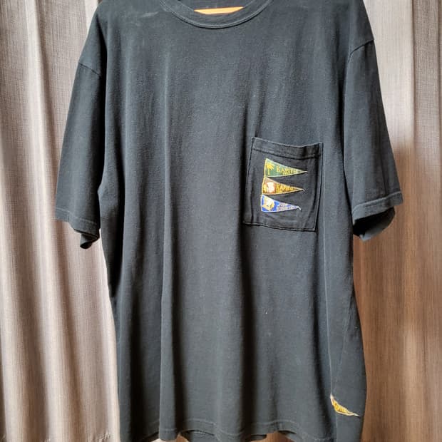 [L] 캐피탈 20 저지 패넌트 티셔츠 4 플래그 반팔 블랙