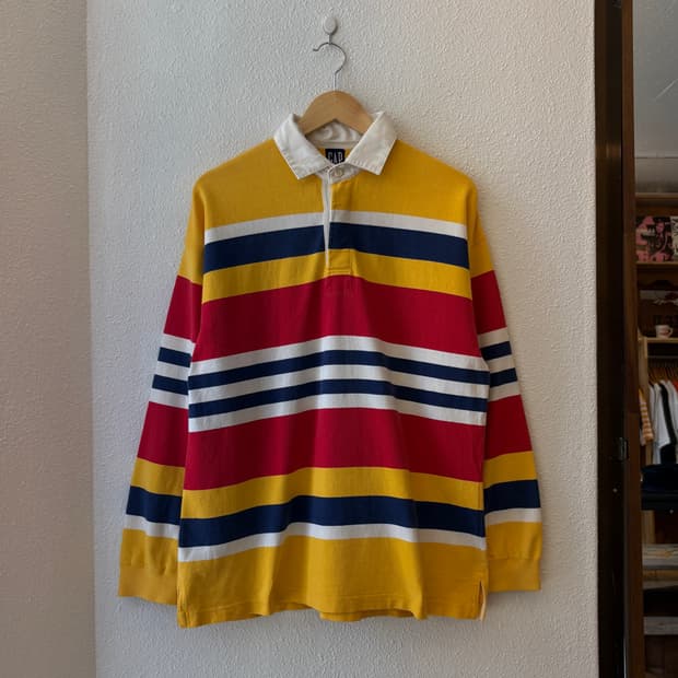 [M] OLD GAP stripe rugby PK T-shirt