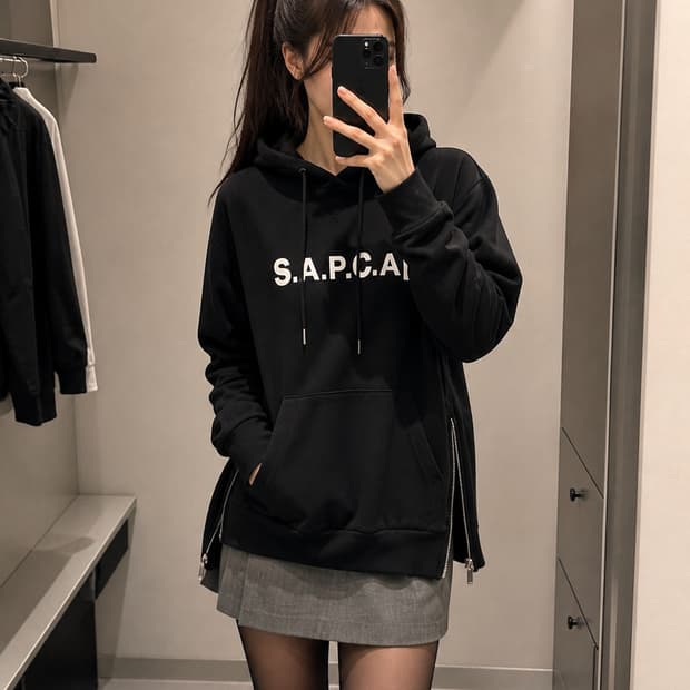 🖤 A.P.C x sacai 사이드지퍼 후디 S