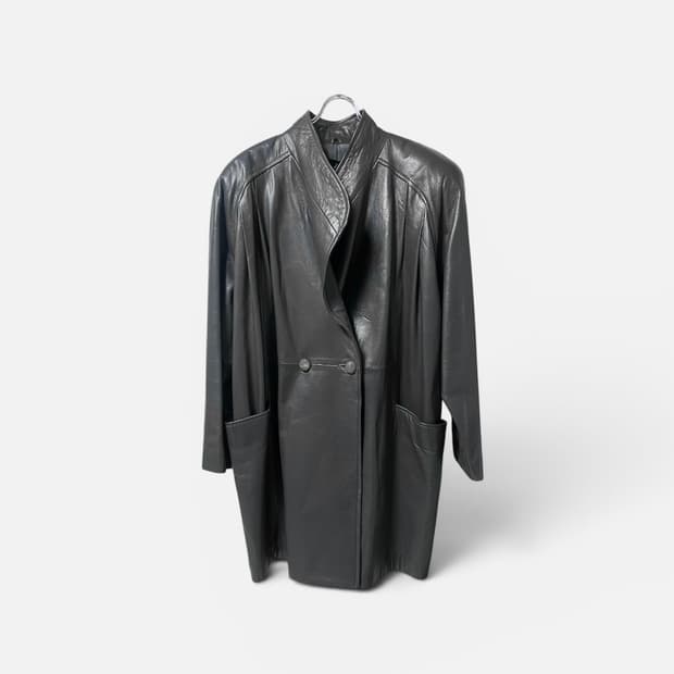 Oiled Charcoal Lambskin Leather Jacket