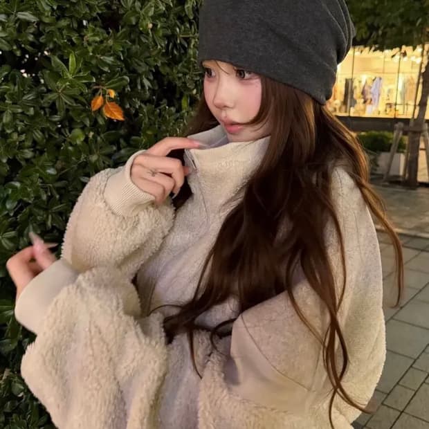 오호스 ojos 리버시블 플리스 봄버자켓