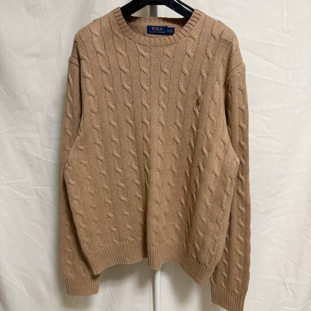 폴로 랄프로렌 케이블 니트 / 베이지, XL