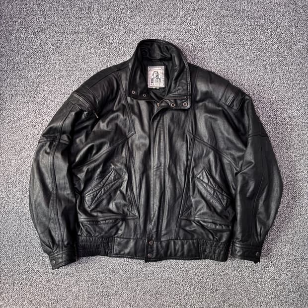 H.B leather 90s 소가죽 봄버 자켓 (XL)
