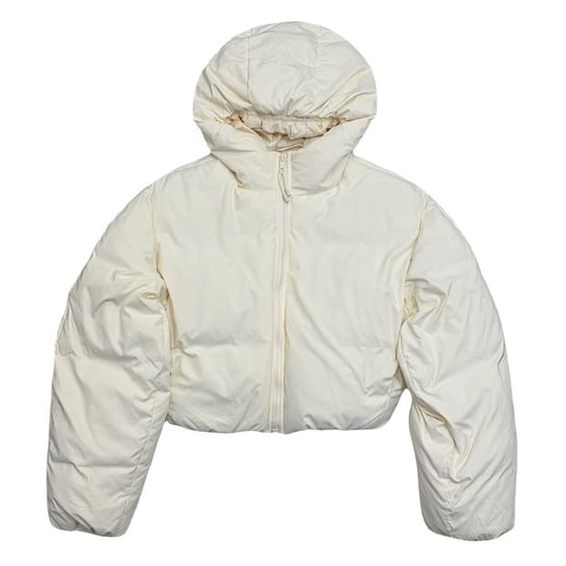 AVENUE 후드 크롭 푸퍼 덕다운 숏패딩 F