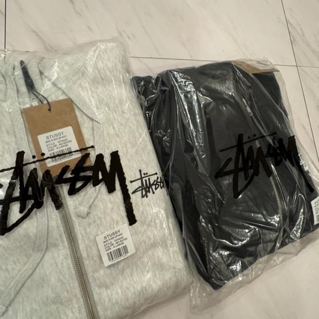 무료배송)스투시 베이직 기모 후드집업 남녀공용 (블랙, 애쉬해더) 새상품