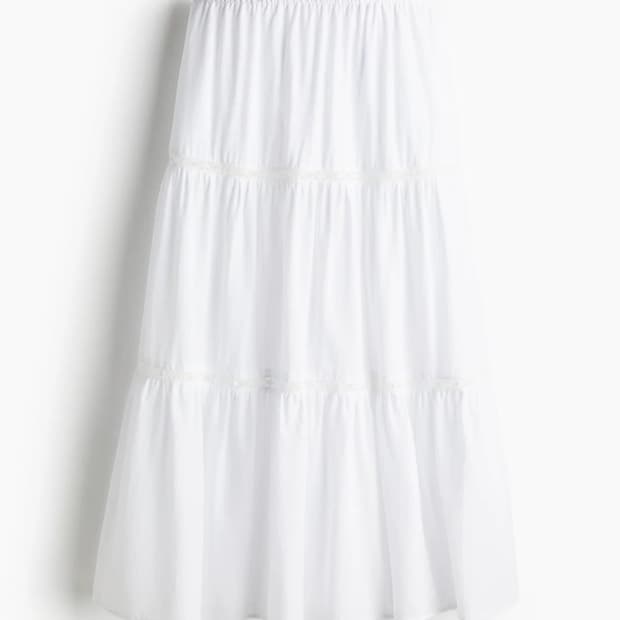 새상품) H&M 흐앤므 티어드 롱스커트 S